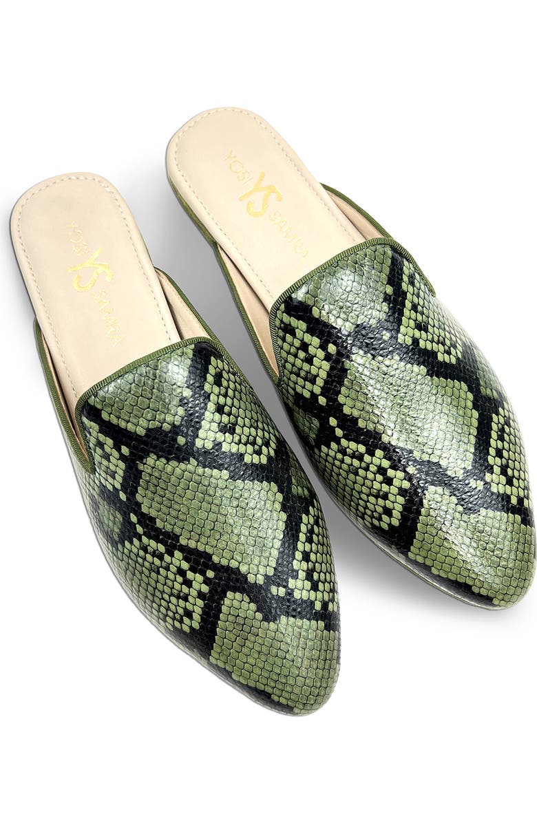 Yosi Samra Vidi Snakeskin Print Mule, Main, color,