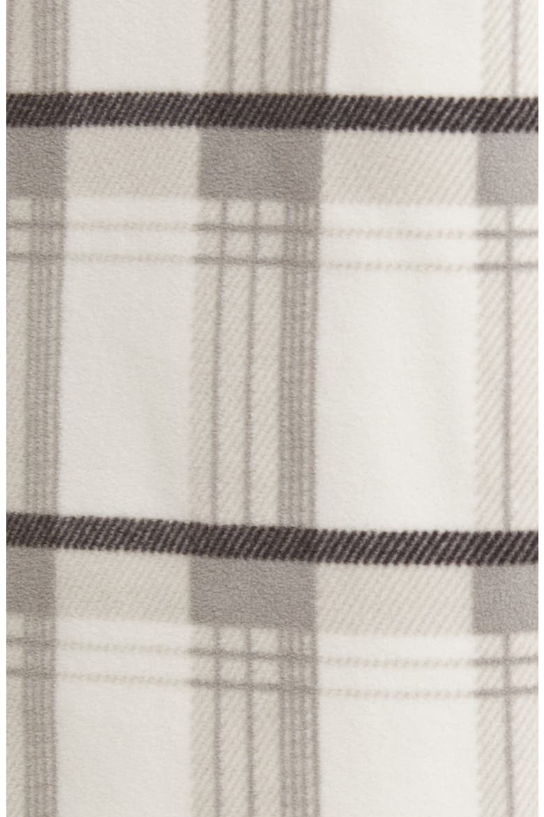 Plaid Long Polar Fleece Shacket, Alternate, color, GREY COMBO
