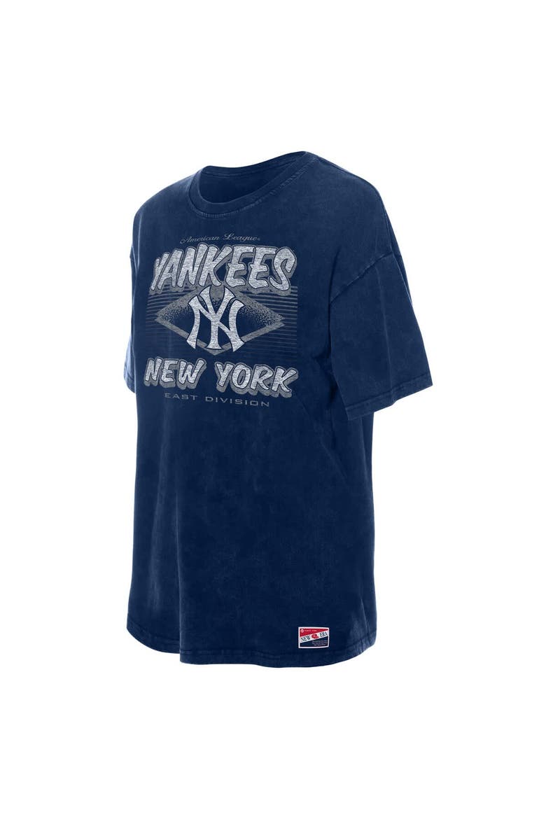 Women's New Era  Navy New York Yankees Mineral Wash Oversized T-Shirt, Alternate, color, Navy