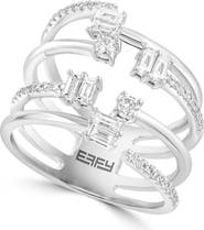 EFFY 14K White Gold Diamond Geometric Open Ring