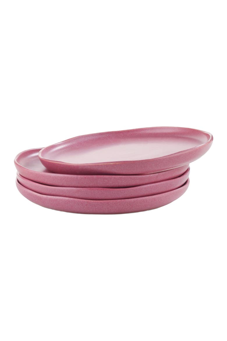 Tom Stoneware 4-Piece Salad Plate Set, Alternate, color, Pink White