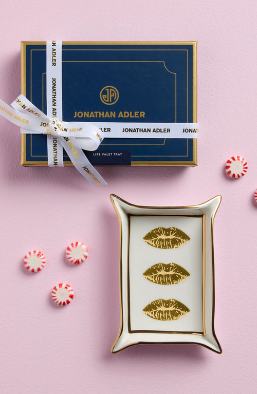 Jonathan Adler Lips Porcelain Valet Tray In Multi