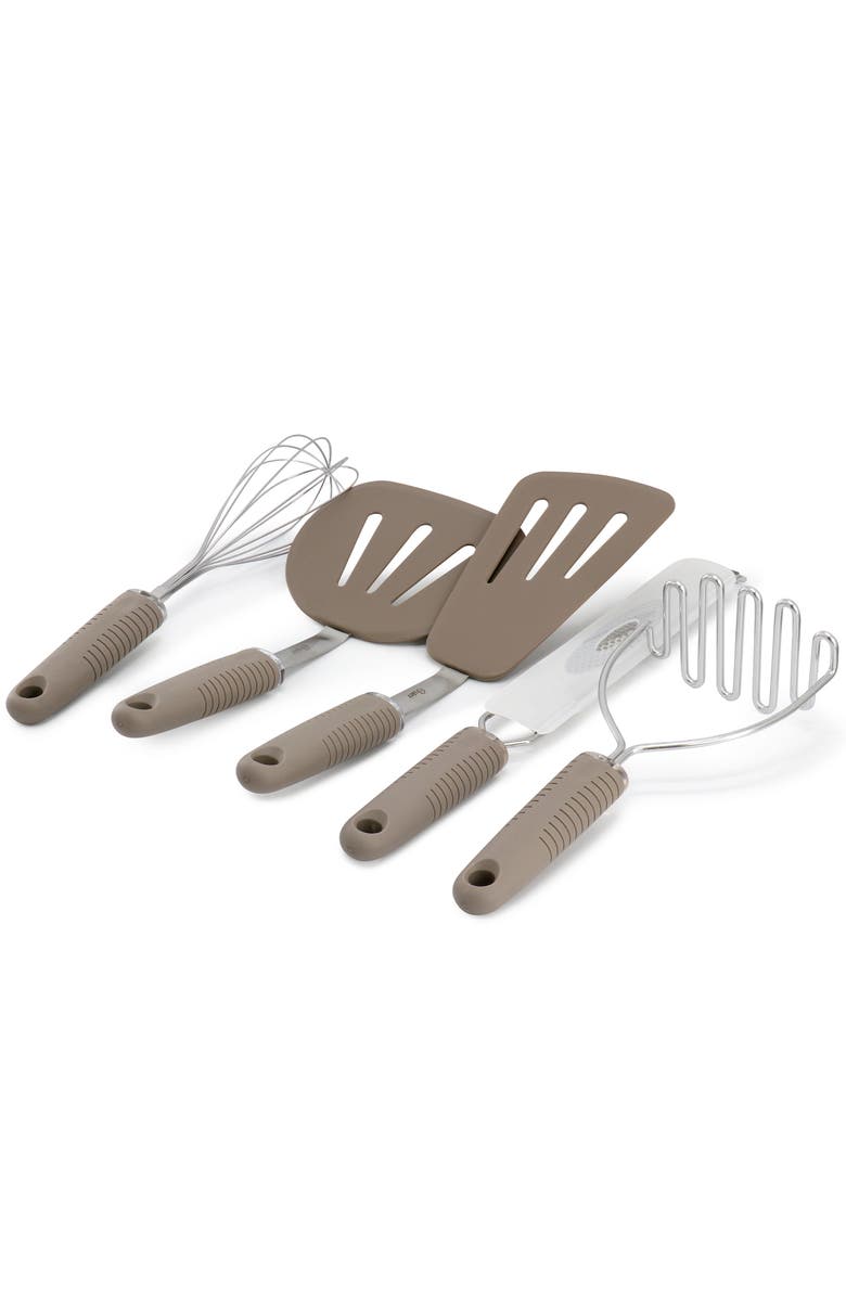 OSTER Newcrest 5 Piece Prep and Cook Kitchen Tool Set, Alternate, color, Taupe