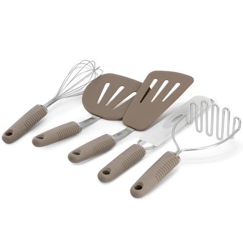 Oster Newcrest 5 Piece Prep And Cook Kitchen Tool Set In Brown