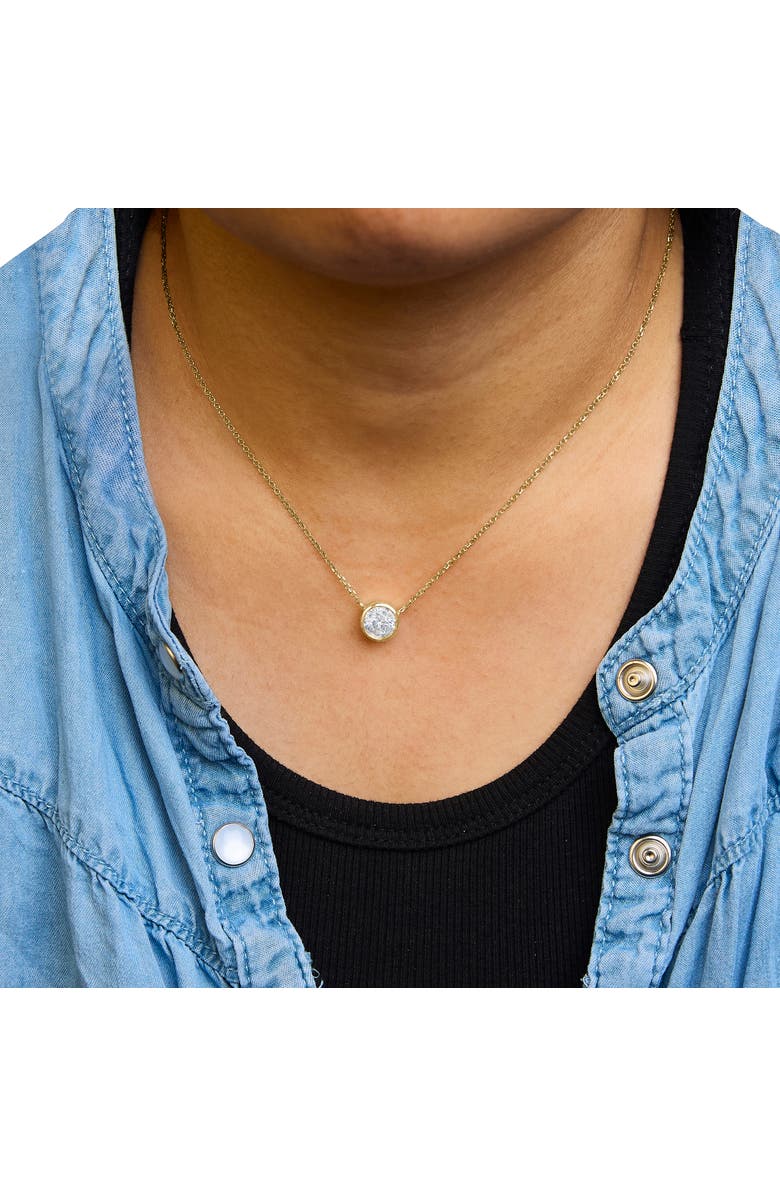 Haus of Brilliance 10K Yellow Gold 2.0 Cttw Round Bezel Set Diamond Solitaire Pendant Necklace, Alternate, color, Yellow Gold