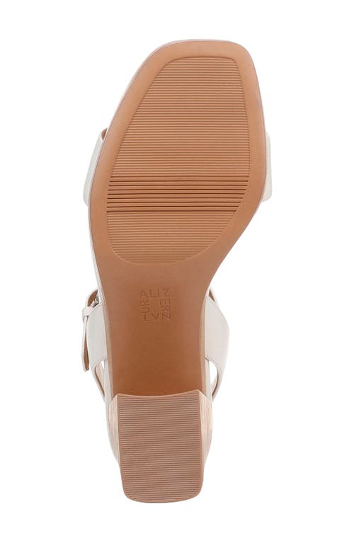 Naturalizer Women's Rose Block Heel Open Square Toe Platform Sandals In Warm White