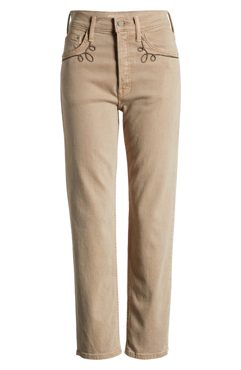MOTHER The Tomcat High Waist Ankle Straight Leg Jeans, Alternate, color, Farmers Tan