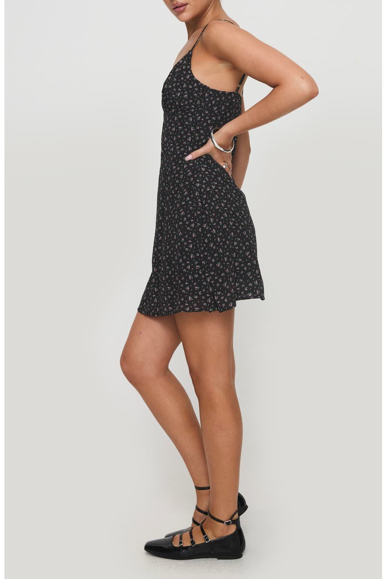 Jaye Floral Minidress, Alternate, color, BLACK