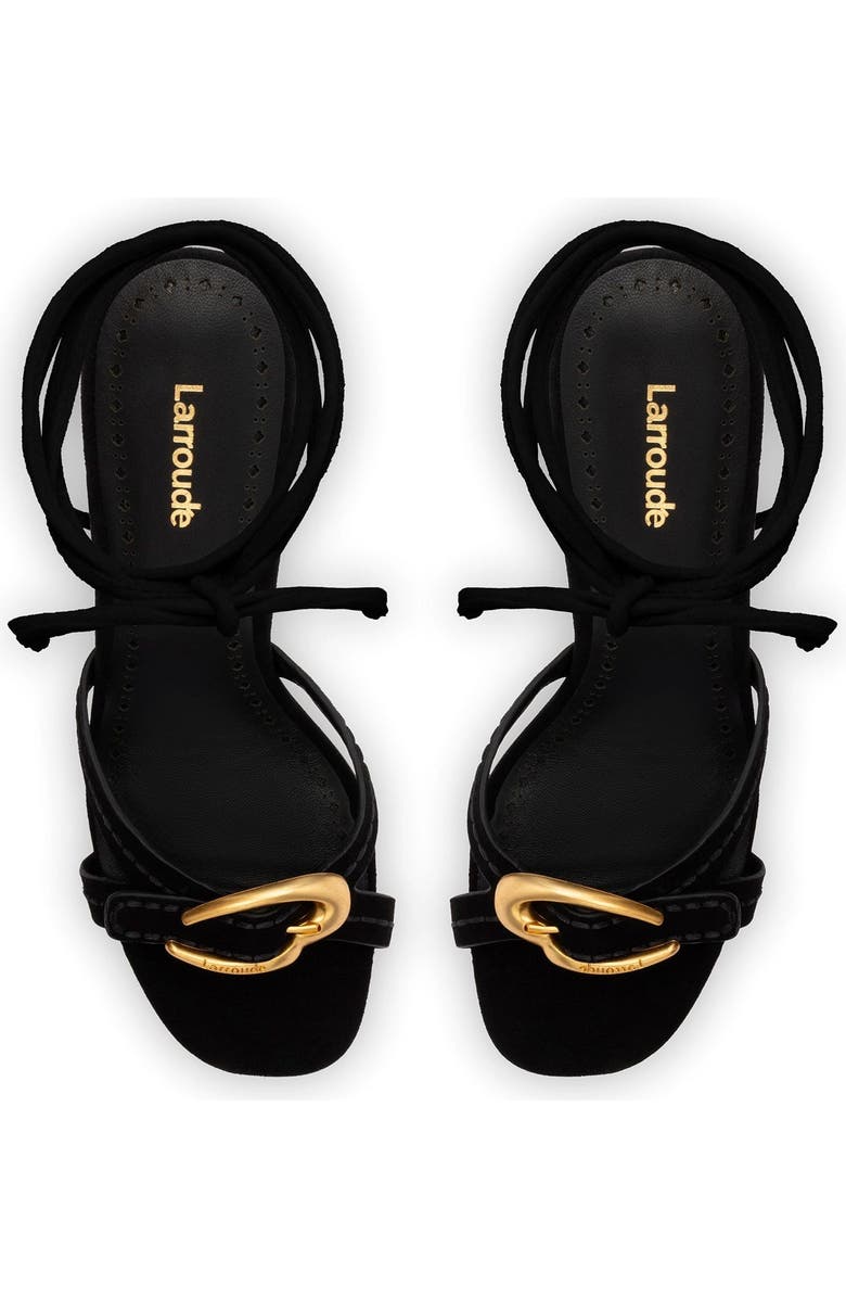 Larroudé Verona Strappy Sandal, Alternate, color, Black