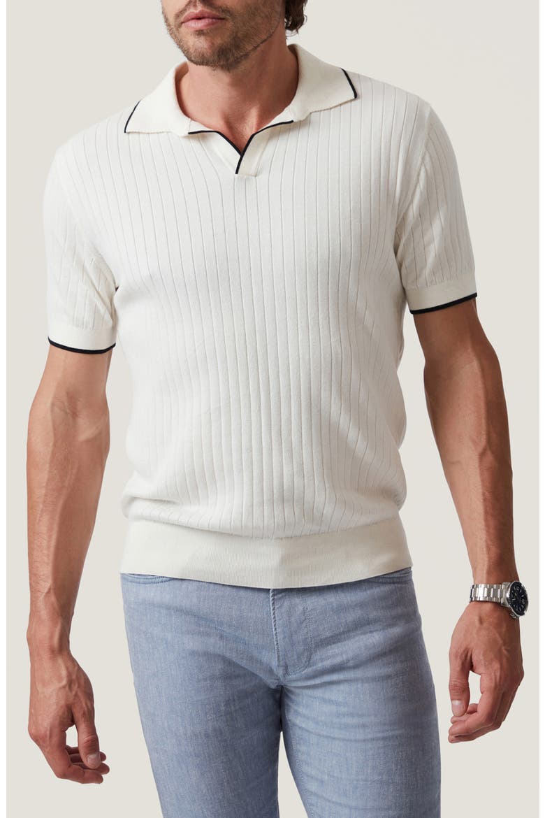 Johnny Collar Polo Sweater, Alternate, color, OFF WHITE