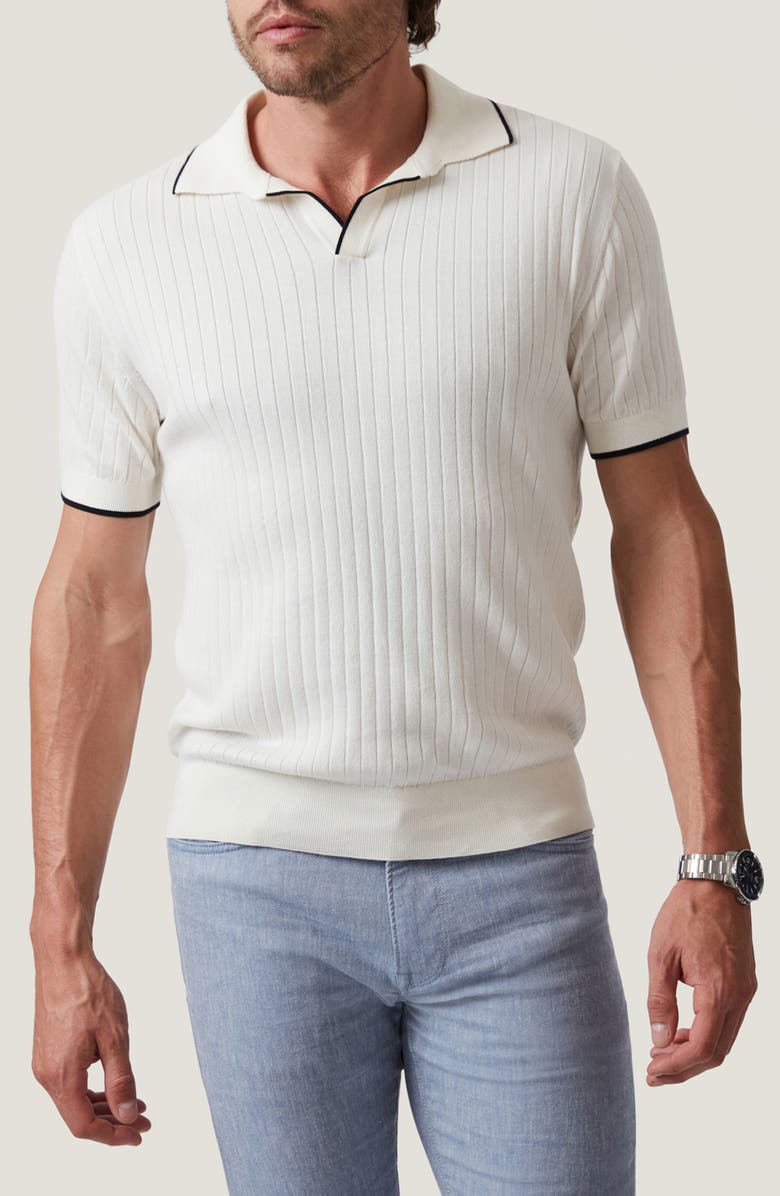 34 Heritage Johnny Collar Polo Sweater, Alternate, color, Off White