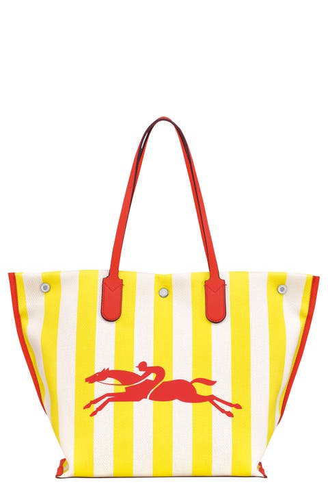 Essential Stripe Cotton Canvas Tote Bag