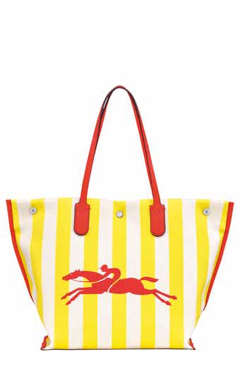 Longchamp Essential Stripe Cotton Canvas Tote Bag