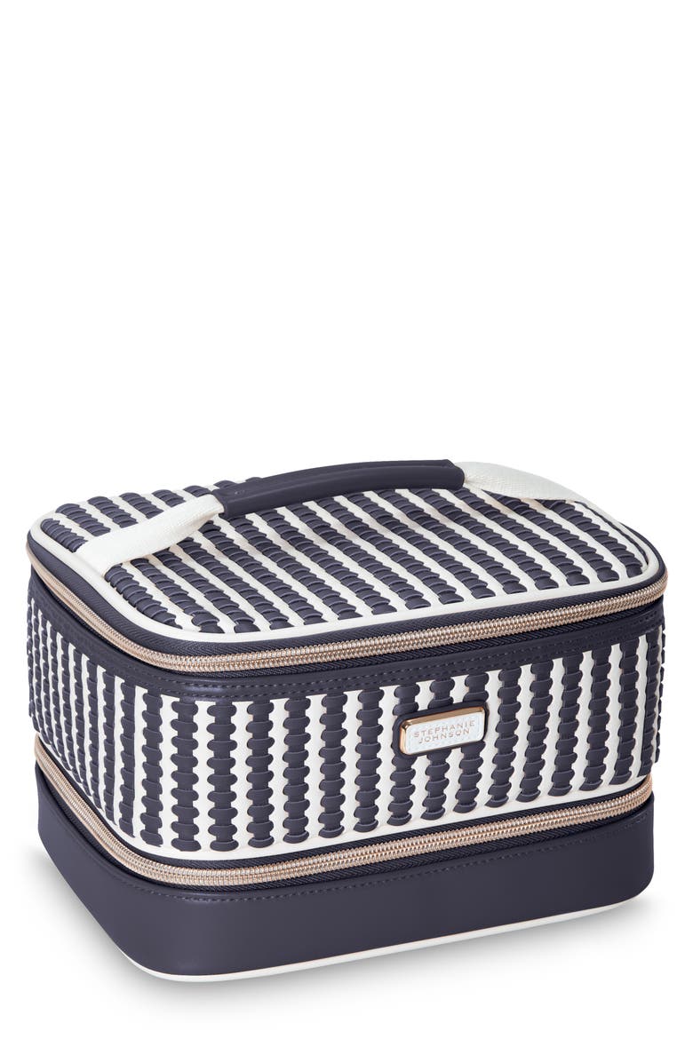 Jenny Train Case, Main, color, BLUE STRIPE