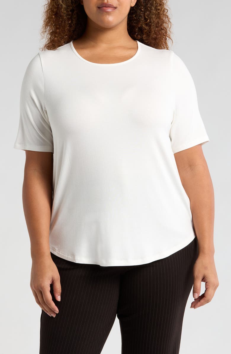 Universal Standard Lily Liquid Jersey Crewneck Top, Main, color, White