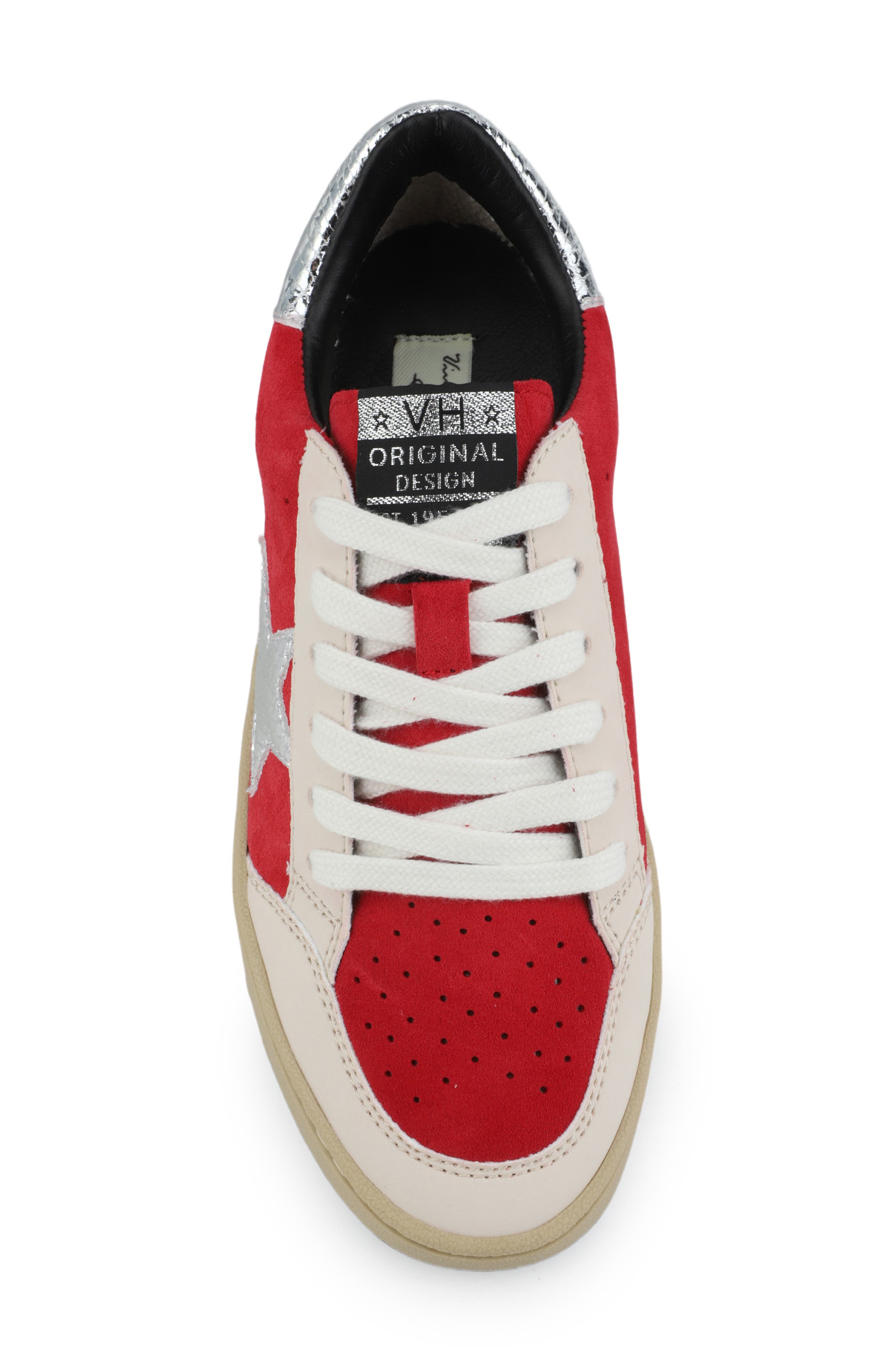 Denisse Genuine Calf Hair Sneaker, Alternate, color, NUDE RED/ STUDDED