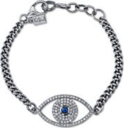 Sheryl Lowe Evil Eye Curb Chain Bracelet