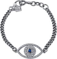 Sheryl Lowe Evil Eye Curb Chain Bracelet