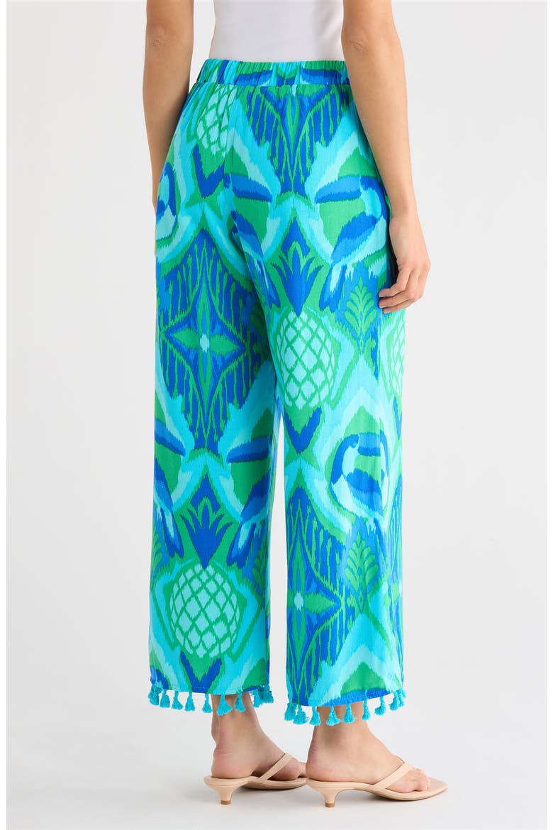 Blissy Tropical Hanie Flare Pants, Alternate, color, KELLY-BLUE-MULTI