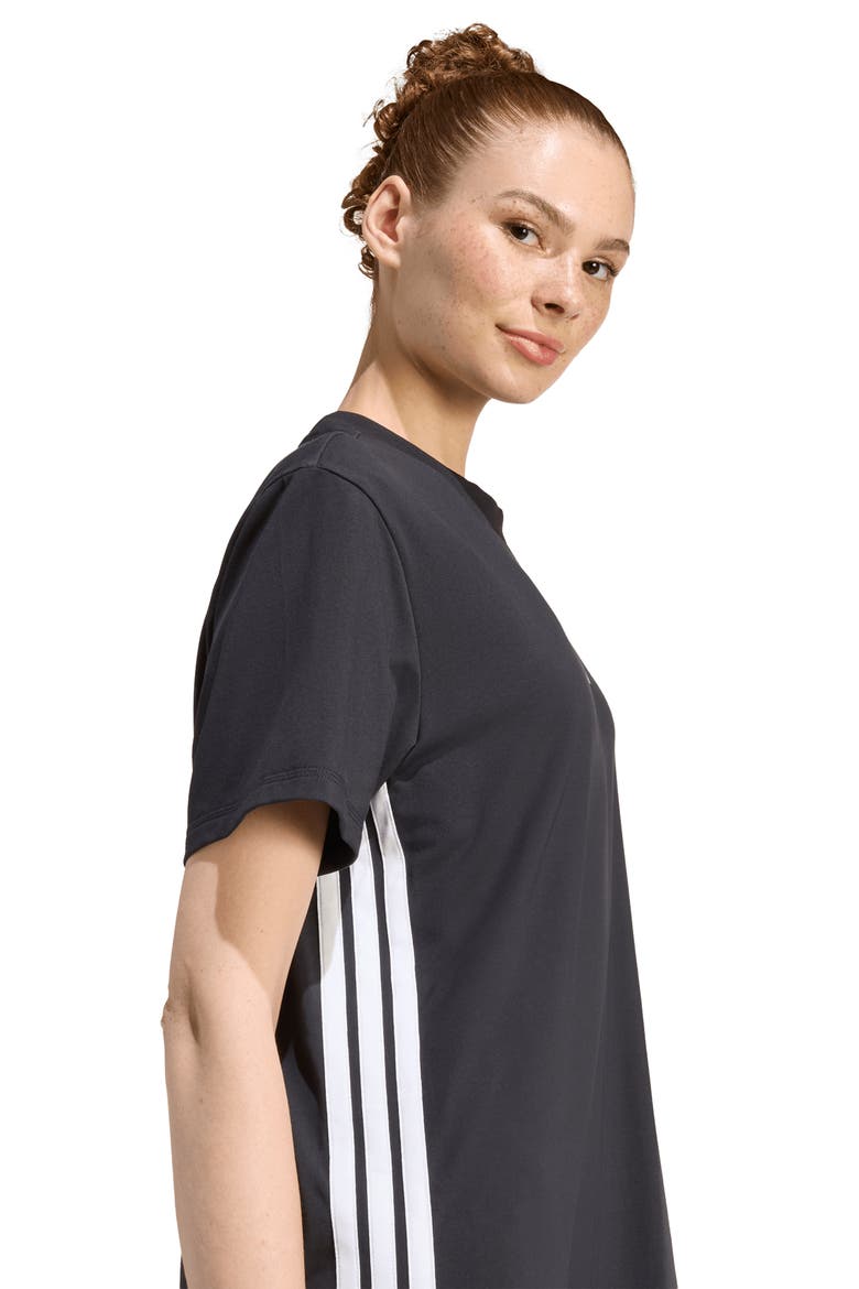 Essential 3-Stripes T-Shirt Dress, Alternate, color, BLACK/ WHITE