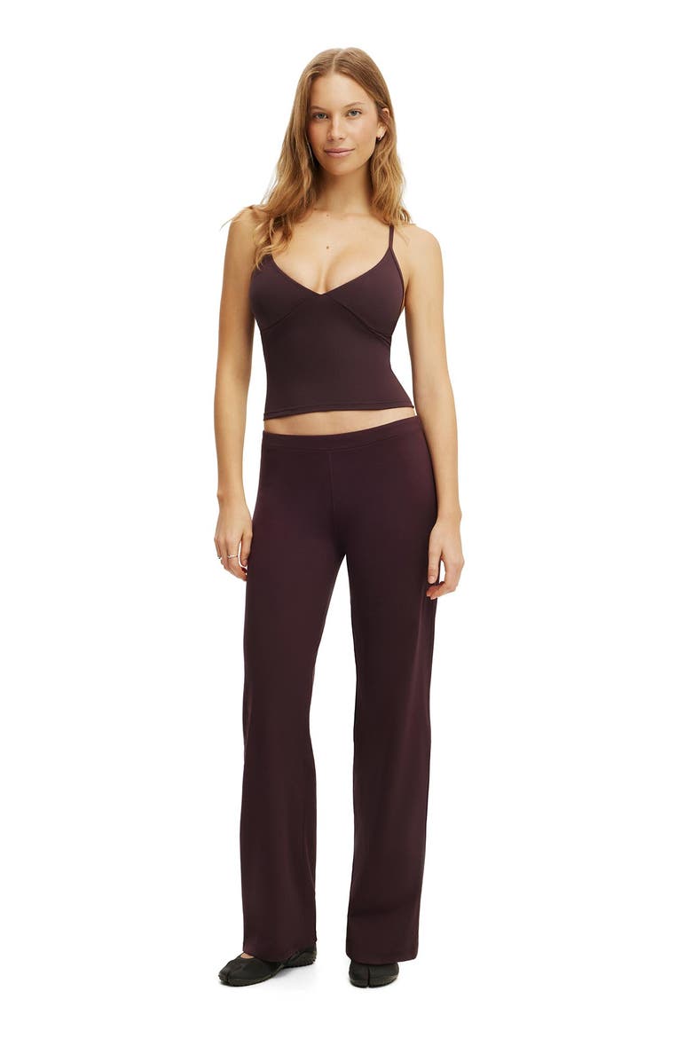 Women's Active Ultra Soft Low Rise Straight Leg Pant, Alternate, color, Italian Plum