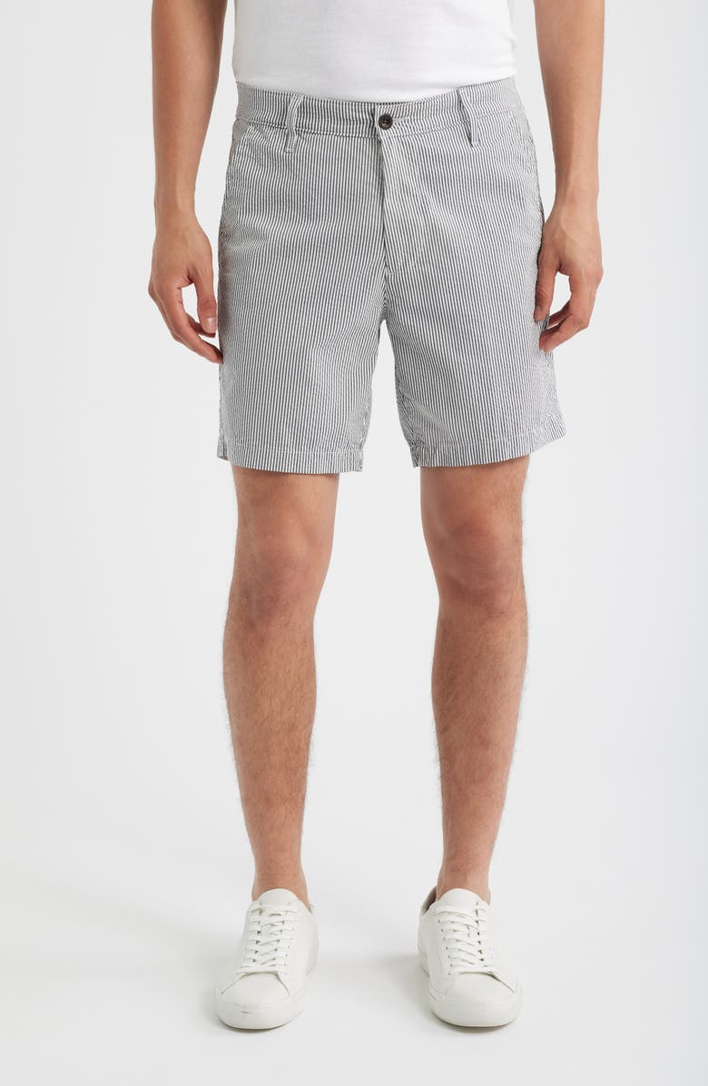 AG Cipher Slim Fit Stripe Seersucker Chino Shorts, Main, color, Charcoal Stripe