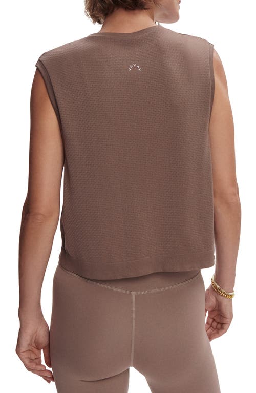 Varley Page Seamless Knit Crop Tank In Deep Taupe