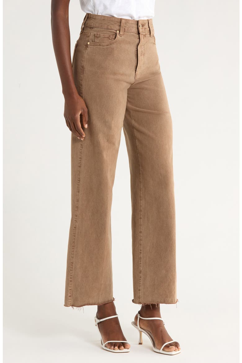 Anessa High Waist Raw Hem Wide Leg Jeans, Alternate, color, VINTAGE CANEWOOD