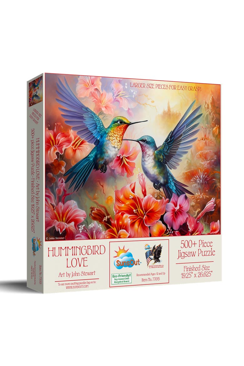 Hummingbird Love 500 piece Jigsaw Puzzle for Adults Large Pieces, Main, color, Multicolor