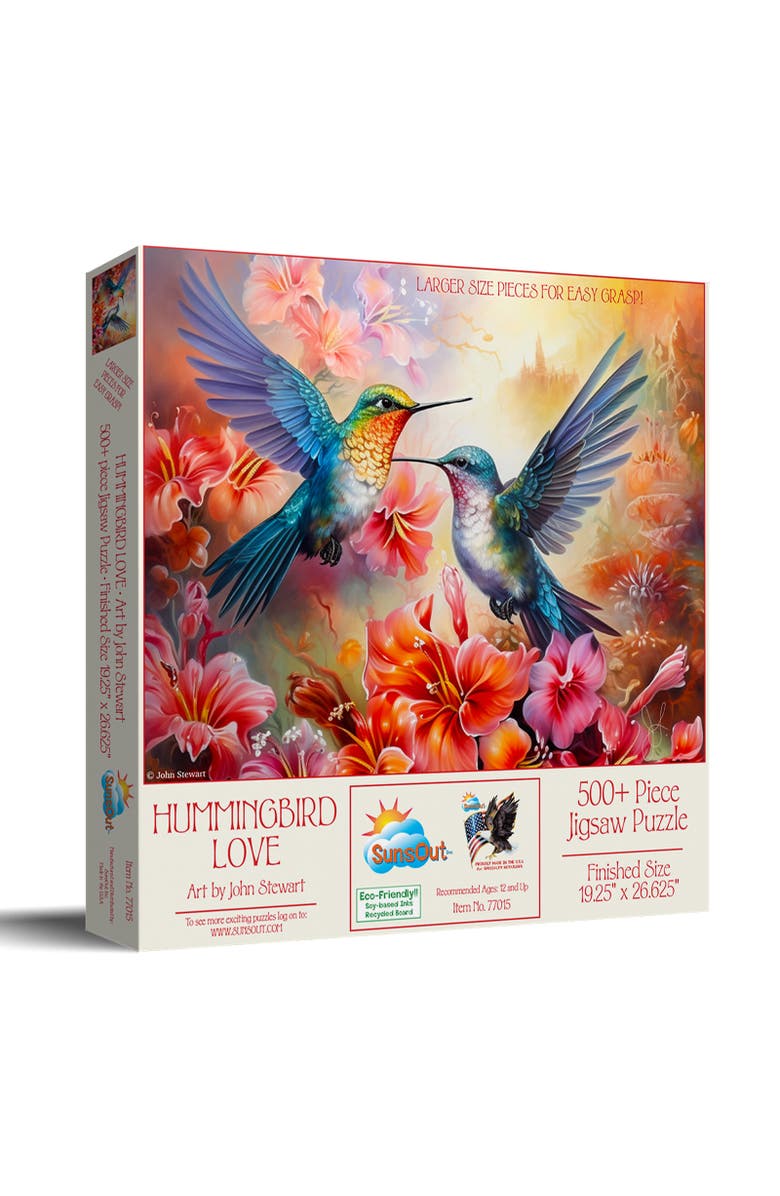 Sunsout Hummingbird Love 500 piece Jigsaw Puzzle for Adults Large Pieces, Main, color, Multicolor