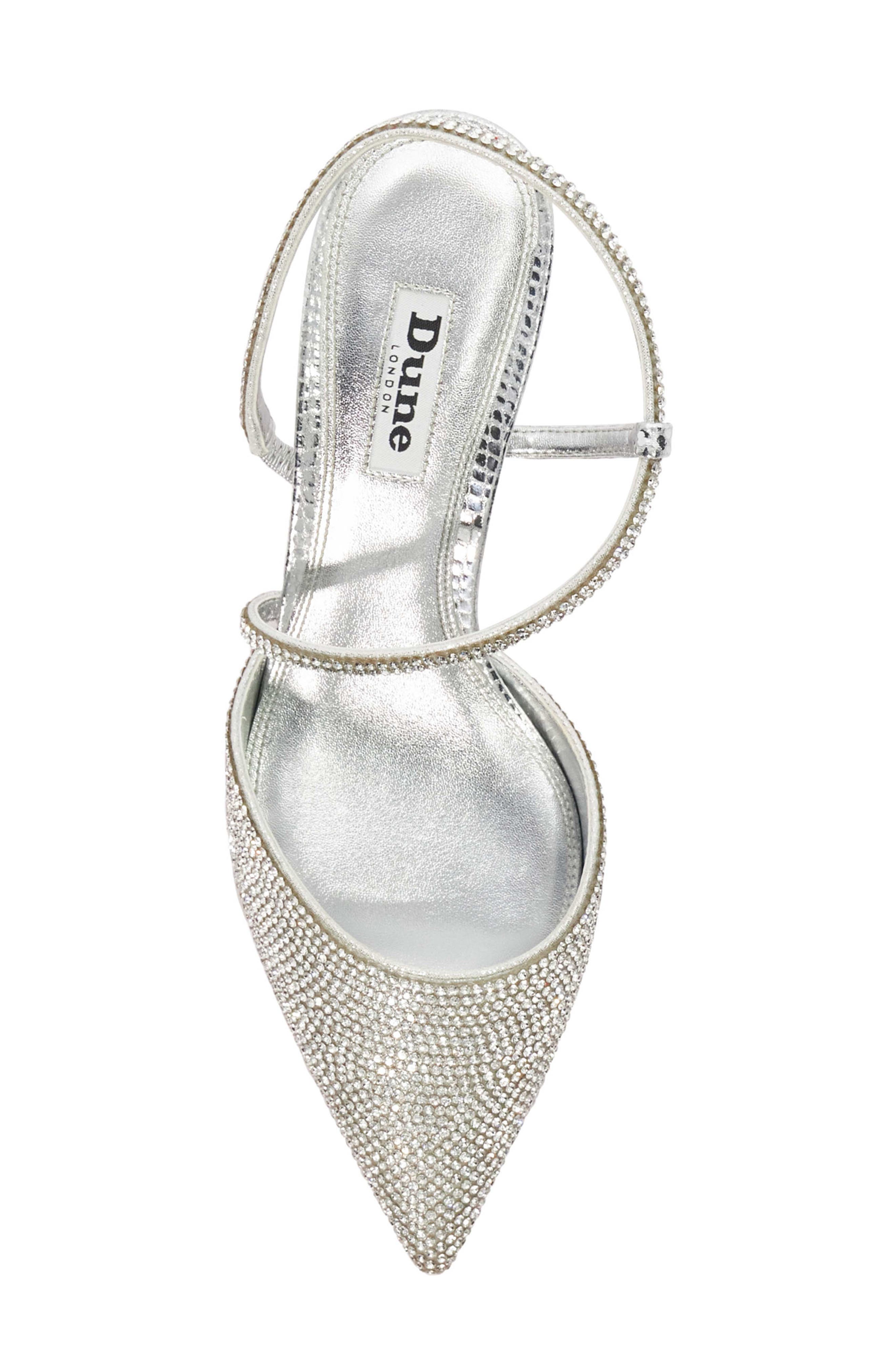 Dune London Competitive Slingback Pointed Toe Pump, Alternate, color, Silver