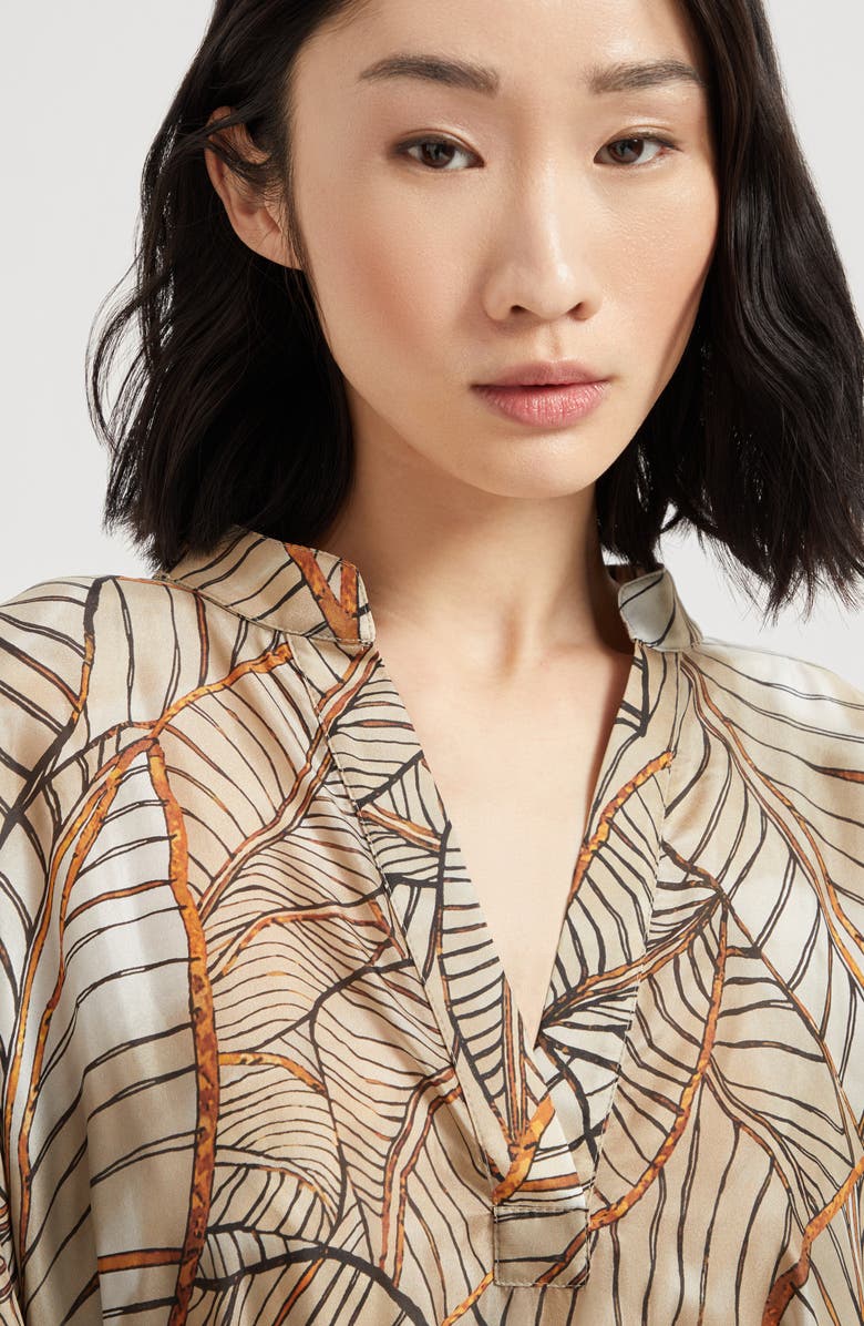 Brunello Cucinelli Papyrus print caftan dress, Alternate, color,