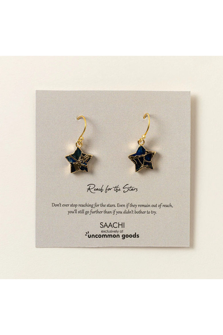 Reach for the Stars Mosaic Stone Earrings, Alternate, color, Gold