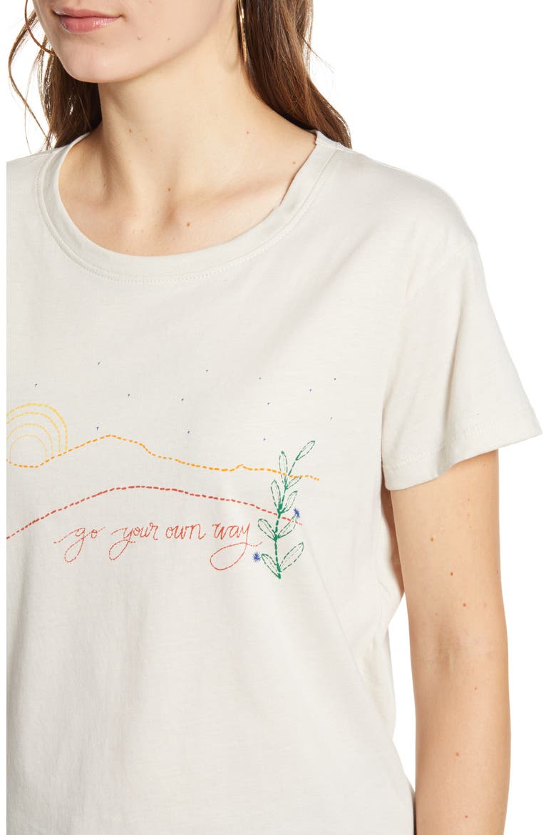 Go Your Own Way Cotton Tee, Alternate, color, ANTIQUE WHITE