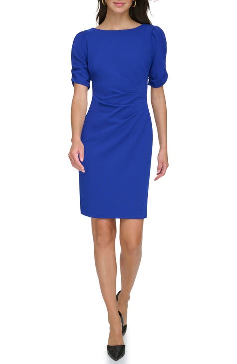 Ruched Sleeve Sheath Dress