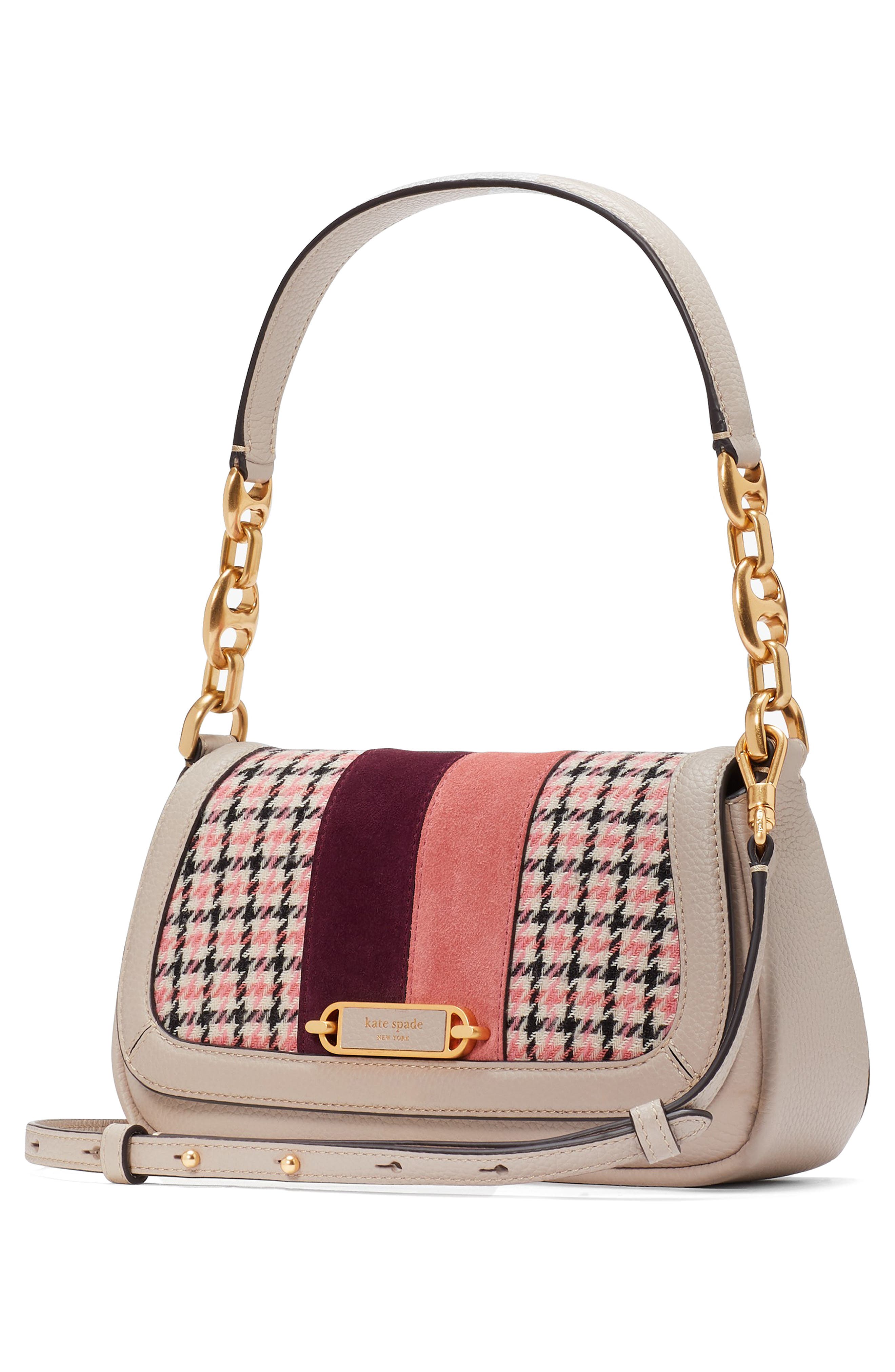 Kate Spade New York gramercy racing stripe leather shoulder bag, Alternate, color, 