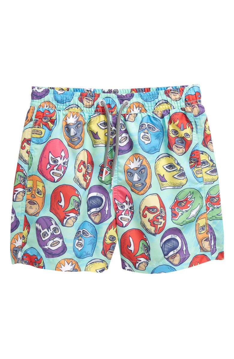 Boardies Kids' Mexican Masks Shortie Swim Trunks, Main, color, 