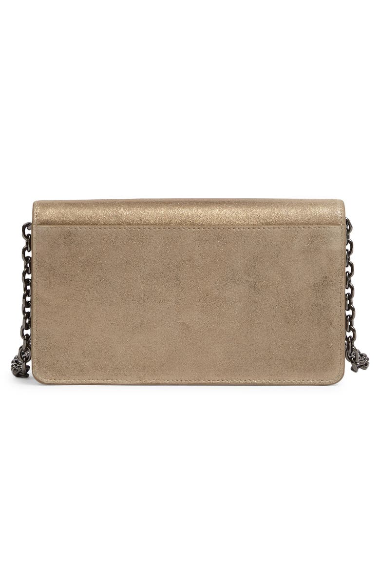 Maison Margiela Medium Metallic Leather Wallet On a Chain, Alternate, color, Cream Gold
