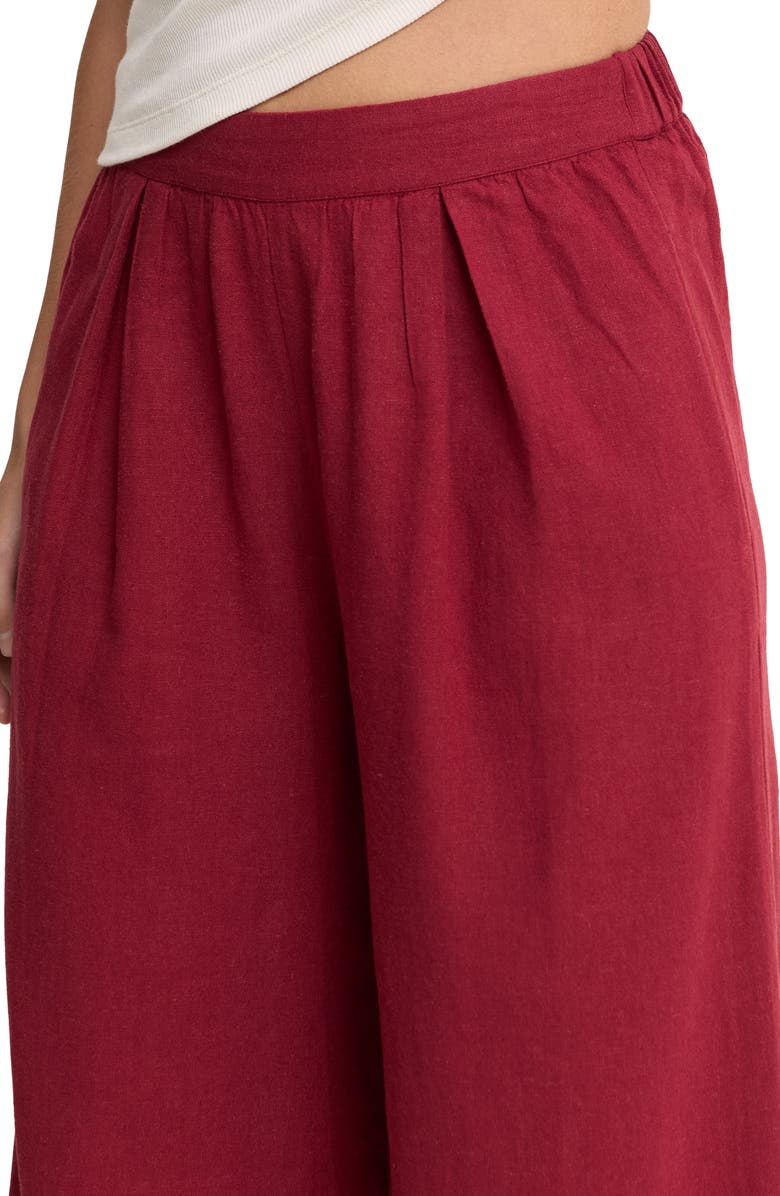 Nobody's Child Jerrow Linen Blend Wide Leg Pants, Alternate, color, Red