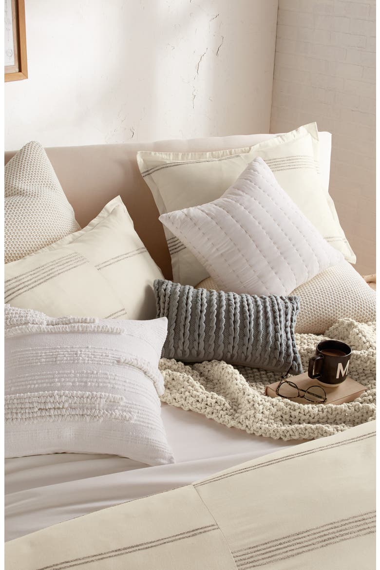 Marled Stripe Duvet Cover & Sham Set, Alternate, color, NATURAL