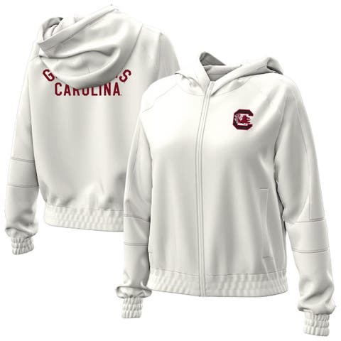 Women's Under Armour Natural South Carolina Gamecocks Gameday Rival Fleece Full-Zip Cropped Hoodie