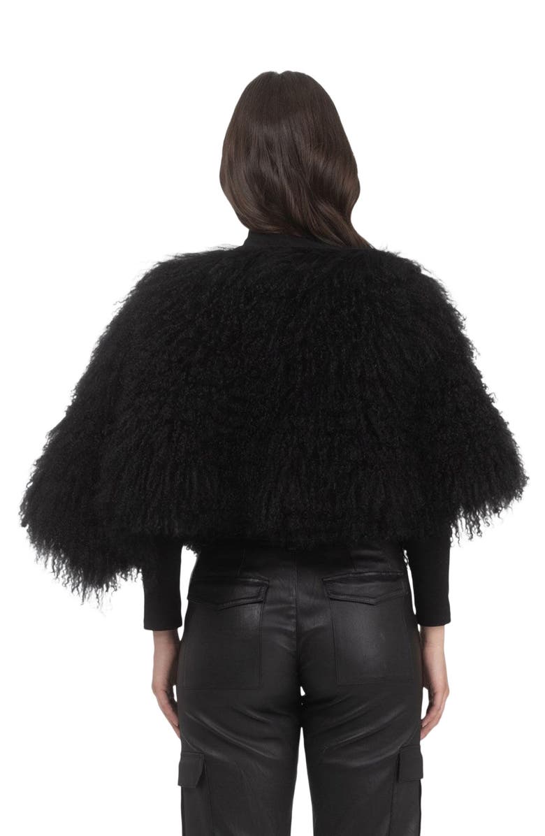 GORSKI Select Mongolian Lamb Shawl, Alternate, color, Black