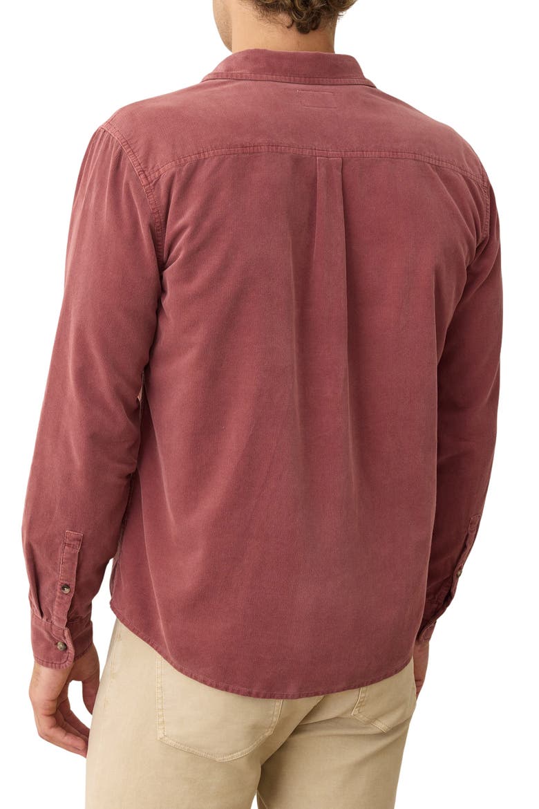 Lightweight Corduroy Button-Up Shirt, Alternate, color, AUBURN