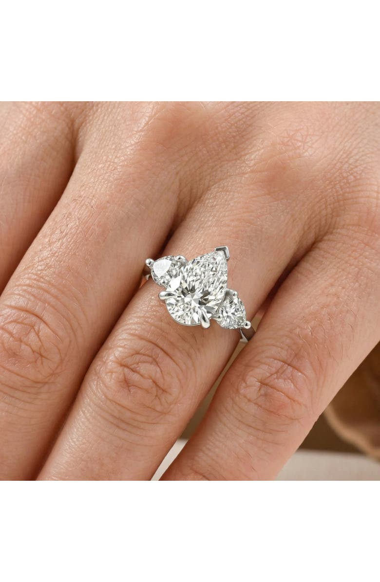 Bliss Diamond 5 1/2Ct Pear & Heart Certified Diamond Engagement Ring Lab Grown, Alternate, color, 14K White Gold