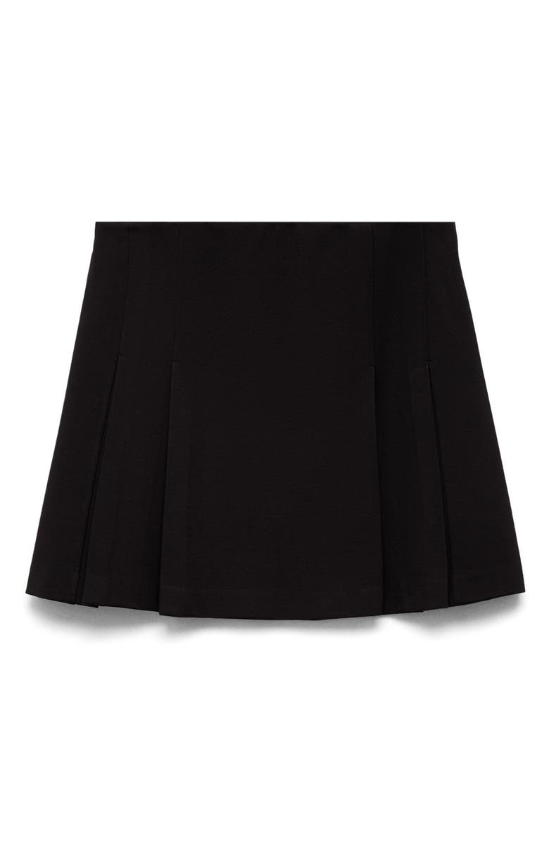 MANGO Pleated Miniskirt, Alternate, color, Black