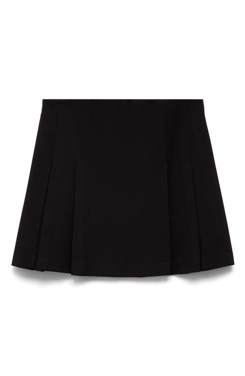 Mango Pleated Miniskirt In Black
