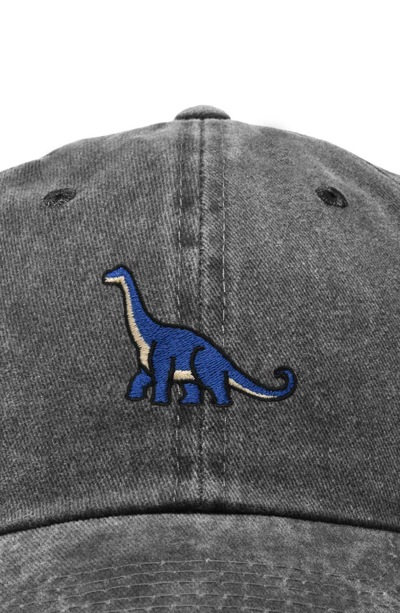 Dalix Brachiosaurus Dad Cap, Alternate, color, Washed Black