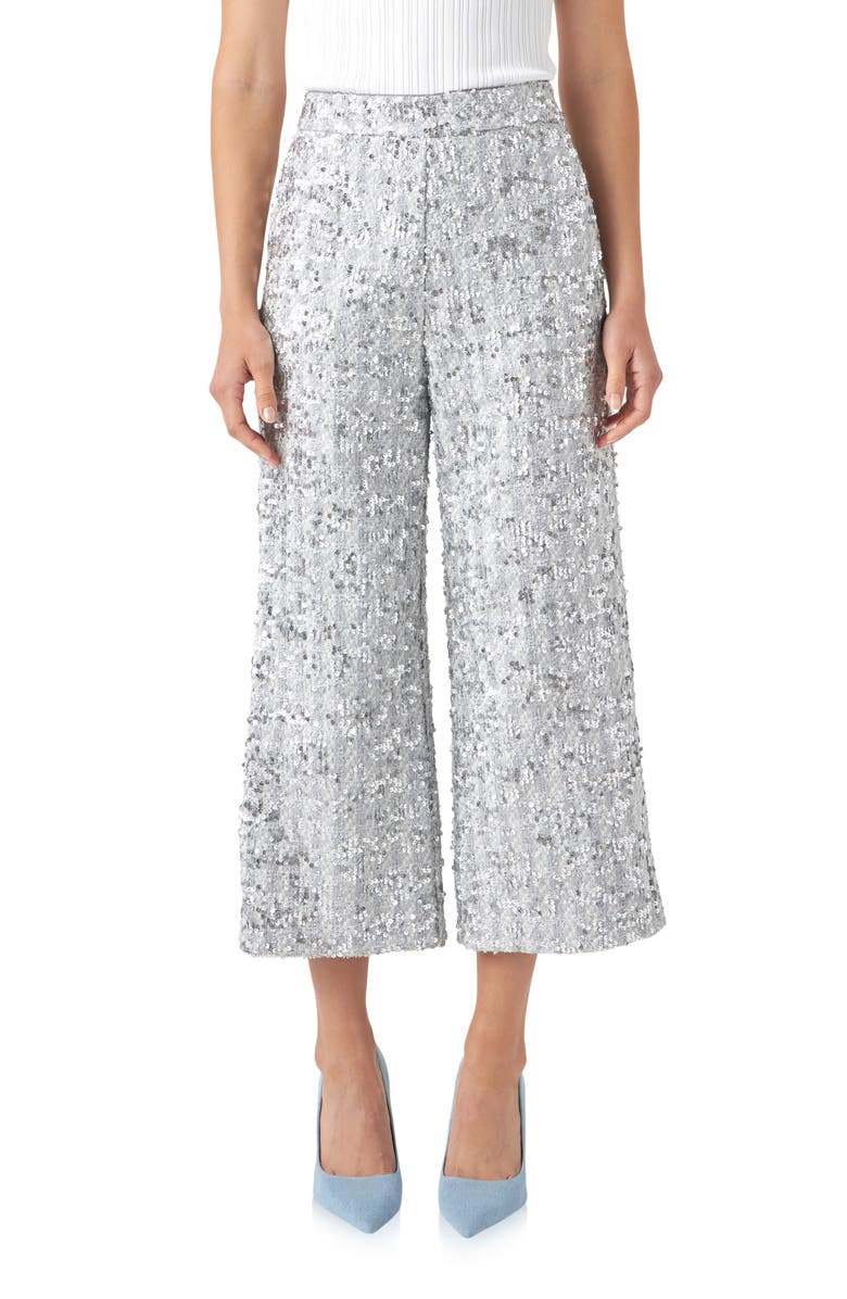 English Factory Sequin Tweed Culottes, Main, color, 