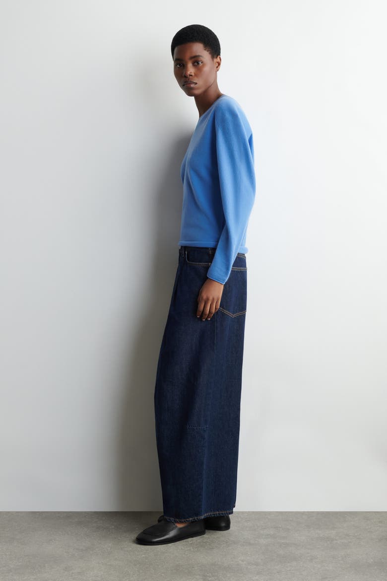 Twine Barrel-Leg Jeans, Alternate, color, DARK BLUE