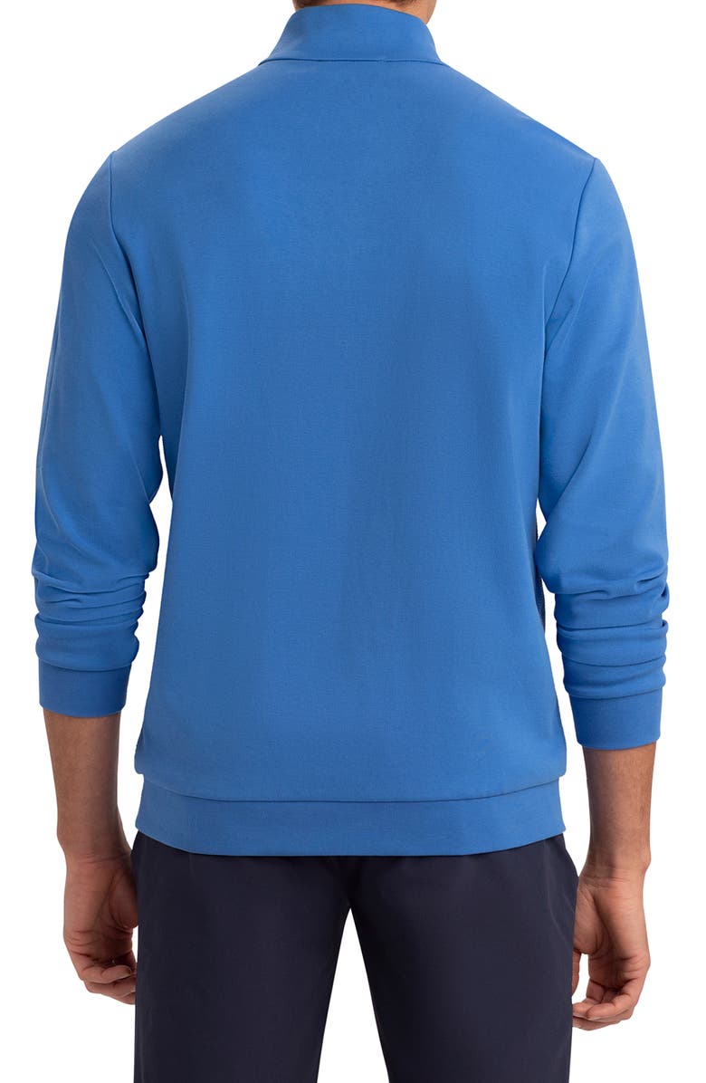 Bugatchi Cotton Blend Quarter Zip Pullover, Alternate, color, Navy